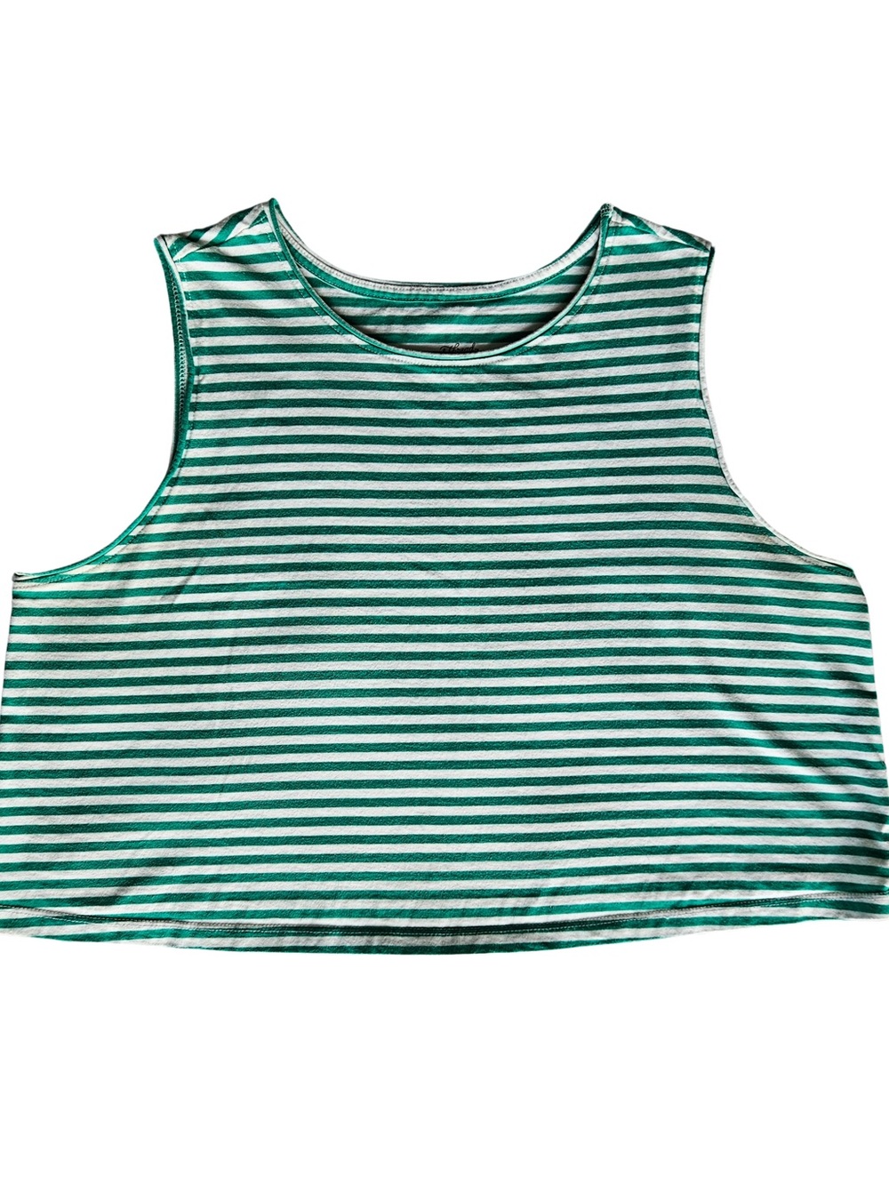 Universal Thread Women’s XL Green and White Striped Crop Tank